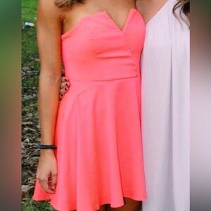 NAVEN Coral Strapless Mini Dress Size 2